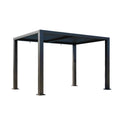 09X12FT Alora Premium Outdoor Electric Motorized Louvered Pergola With Built-In LED Lights & Fan (SAK53841)