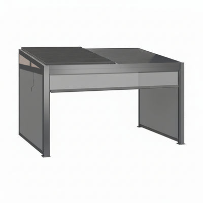 Alora Luxury Wall-Mounted Aluminum Louvered Pergola With Pull-Down Screens