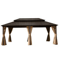 12' X 20' Hardtop Gazebo with Galvanized Steel Double Roof Canopy