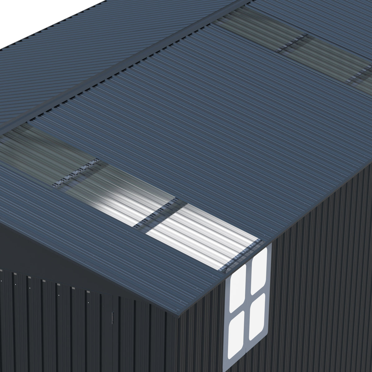 20' x 13' Outdoor Storage Shed with Double Doors and Skylight - Metal