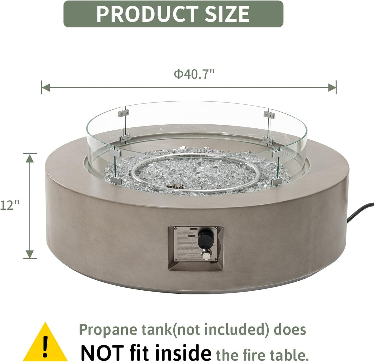 41" COSIEST Outdoor Propane Fire Pit Coffee Table - Gray