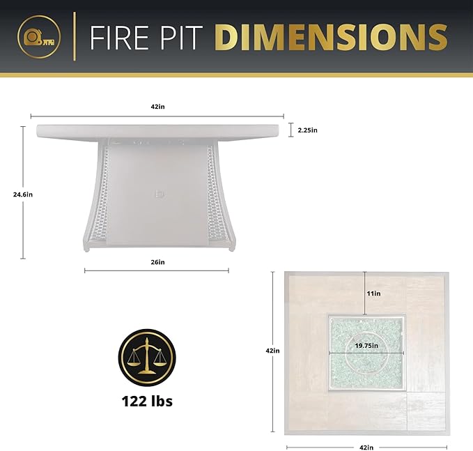 42" Outdoor Fire Pit Table for Patio