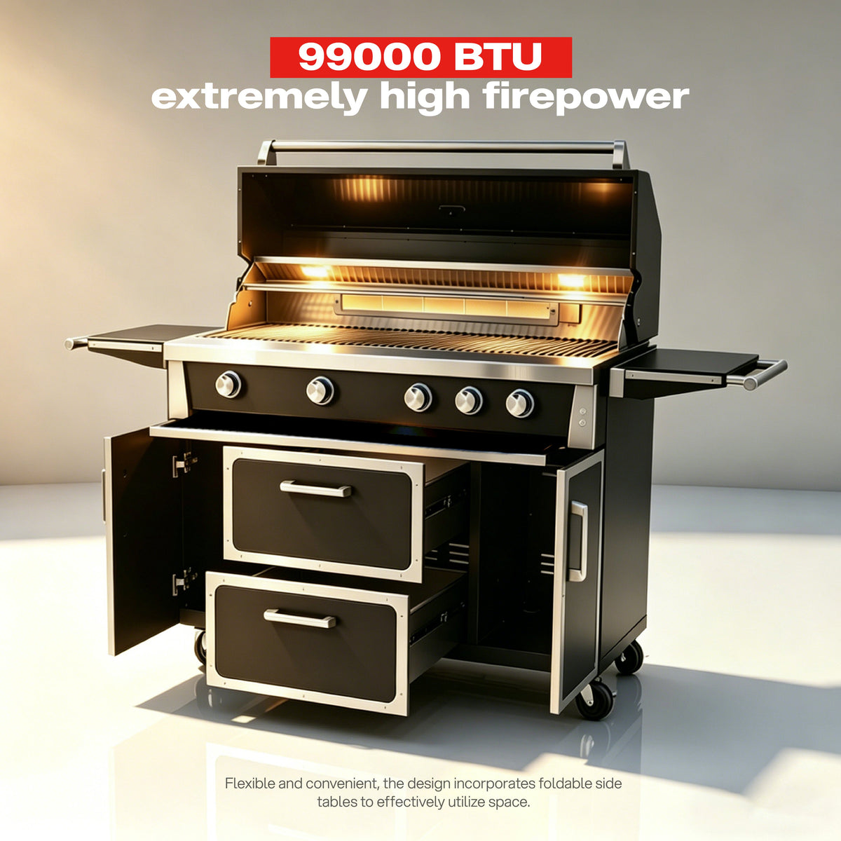 49″ Navratil Built‑In Gas Grill – Stainless Steel