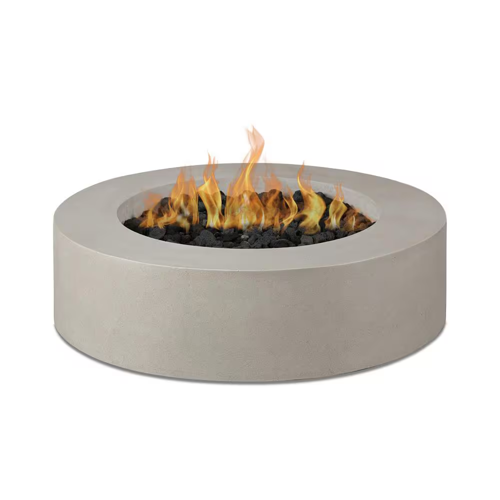 Brookhurst 43" Round GFRC Propane Fire Pit – Flint