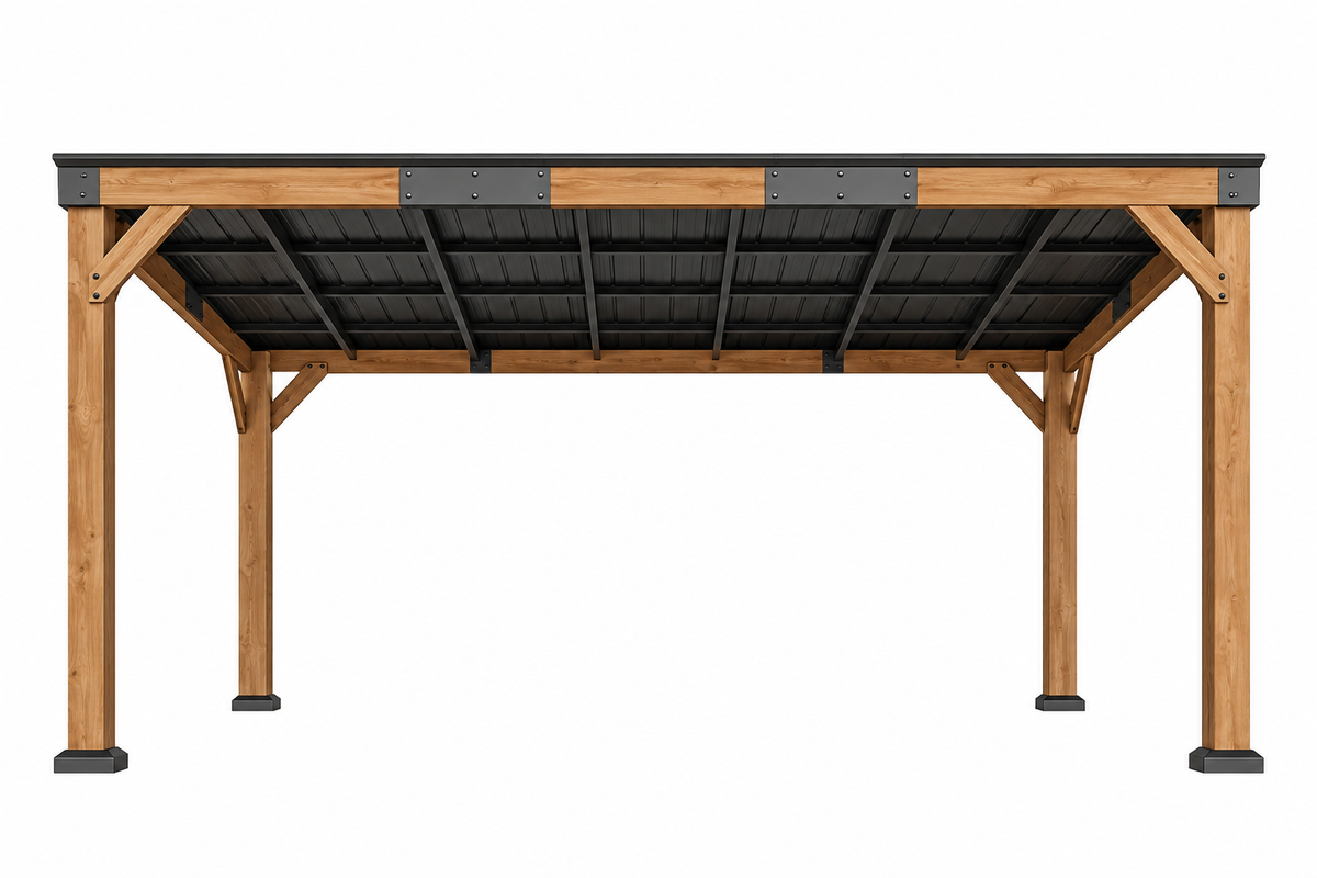 Cedar Wood Hardtop Gazebo with Galvanized Steel Roof