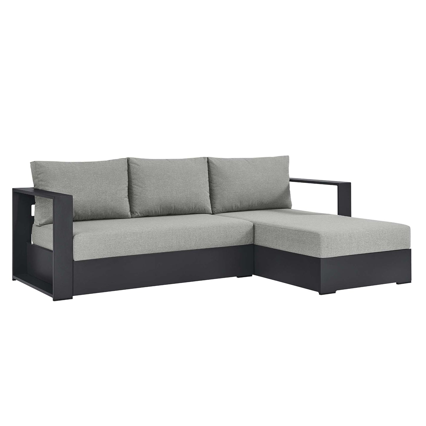 Modway Tahoe 2-Piece Outdoor Aluminum Chaise Sectional Sofa