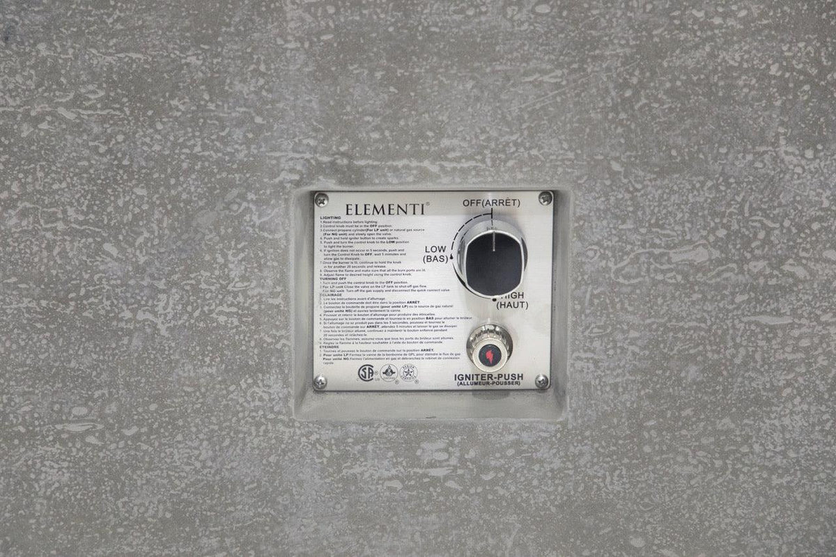 Elementi Andes Fire Table - Light Gray