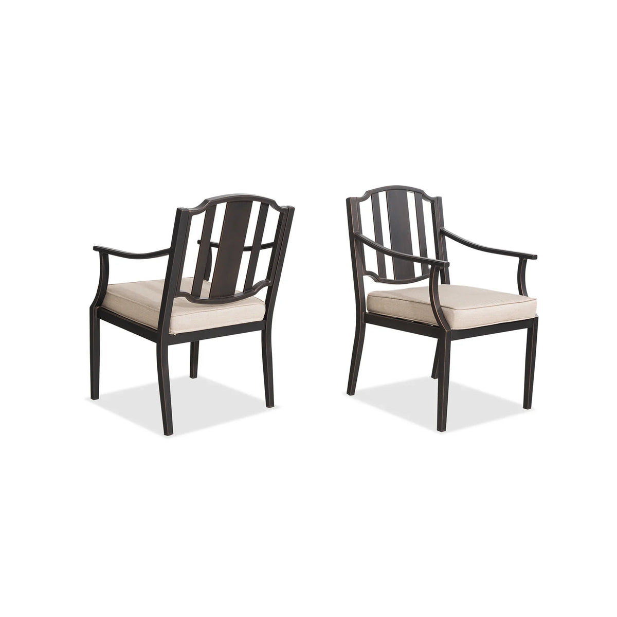 Tamarin Aluminum Patio Rectangular Dining Table and 6 Dining Armchairs