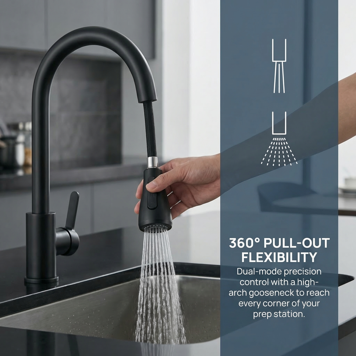 Stainless Steel Double‑Door Outdoor Sink Cabinet with Tap