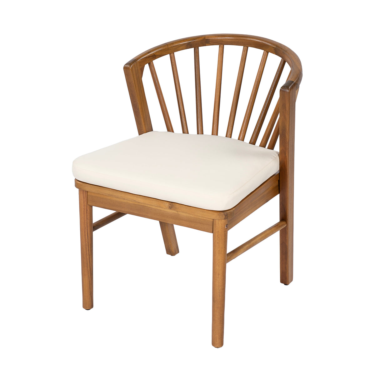 Acacia Wood Outdoor Patio Dining Set with Windsor Slat‑Back Chairs — 9‑Piece