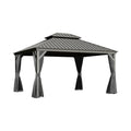 10x13ft Outdoor Gazebo with Galvanized Steel Double Roof