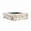28 In. X 14 In. Steel Wood Random Stone Gray Square Fire Pit