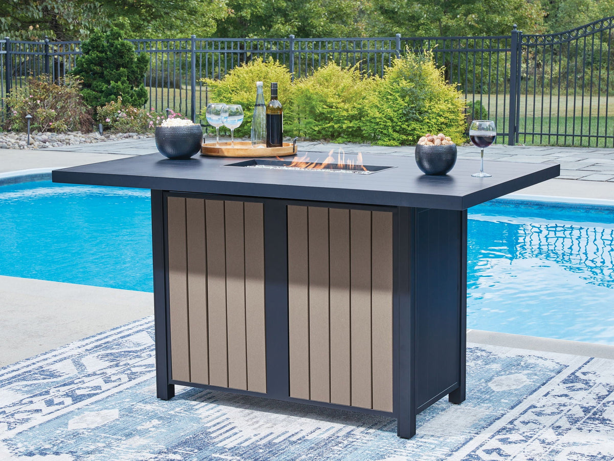 East Beach Blue Bar‑Height Fire Pit Table – 30,000 BTU, Aluminum & MEGA‑TUFF™ HDPE