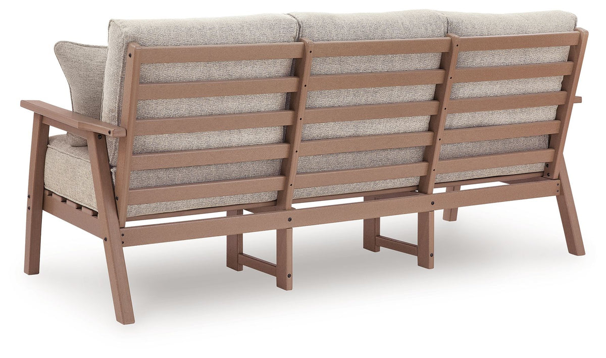 Grover Beach Outdoor Sofa — Driftwood HDPE Frame with Weather‑Resistant Cushions