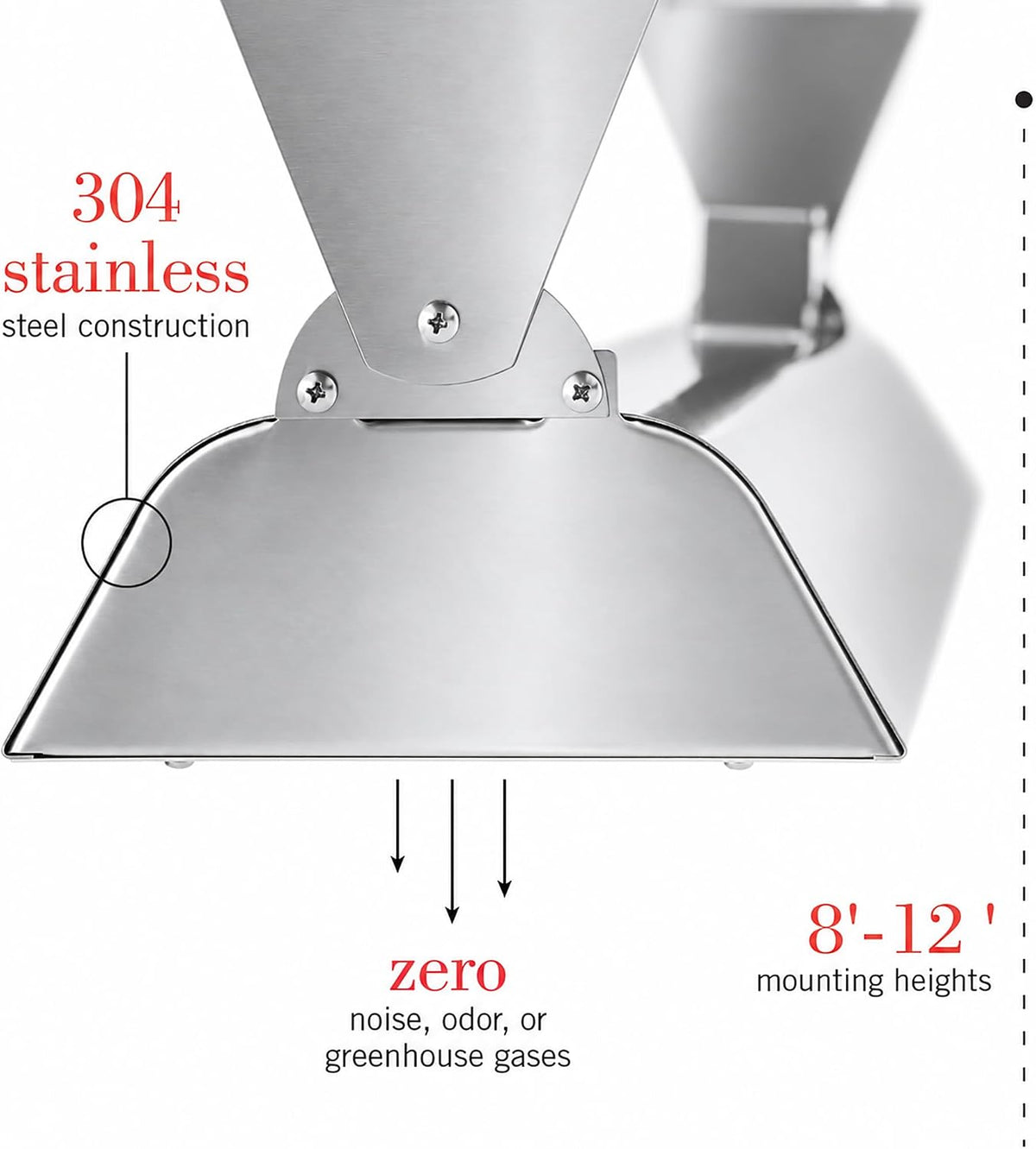 WD-6028 SS Stainless Steel Dual Element Fixture Electric Patio Heater 61.25" Long, 6000 Watt, 208 Volts, Stainless Steel Finish