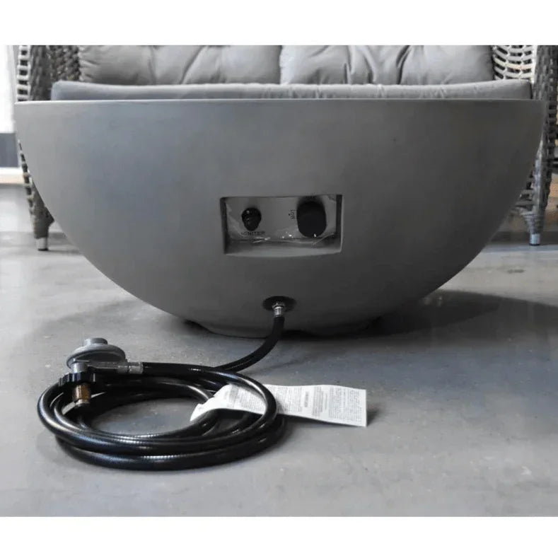 Modeno Roca Round Concrete Fire Table by Elementi – 50,000 BTU Modern Outdoor Fire Pit (OFG107)