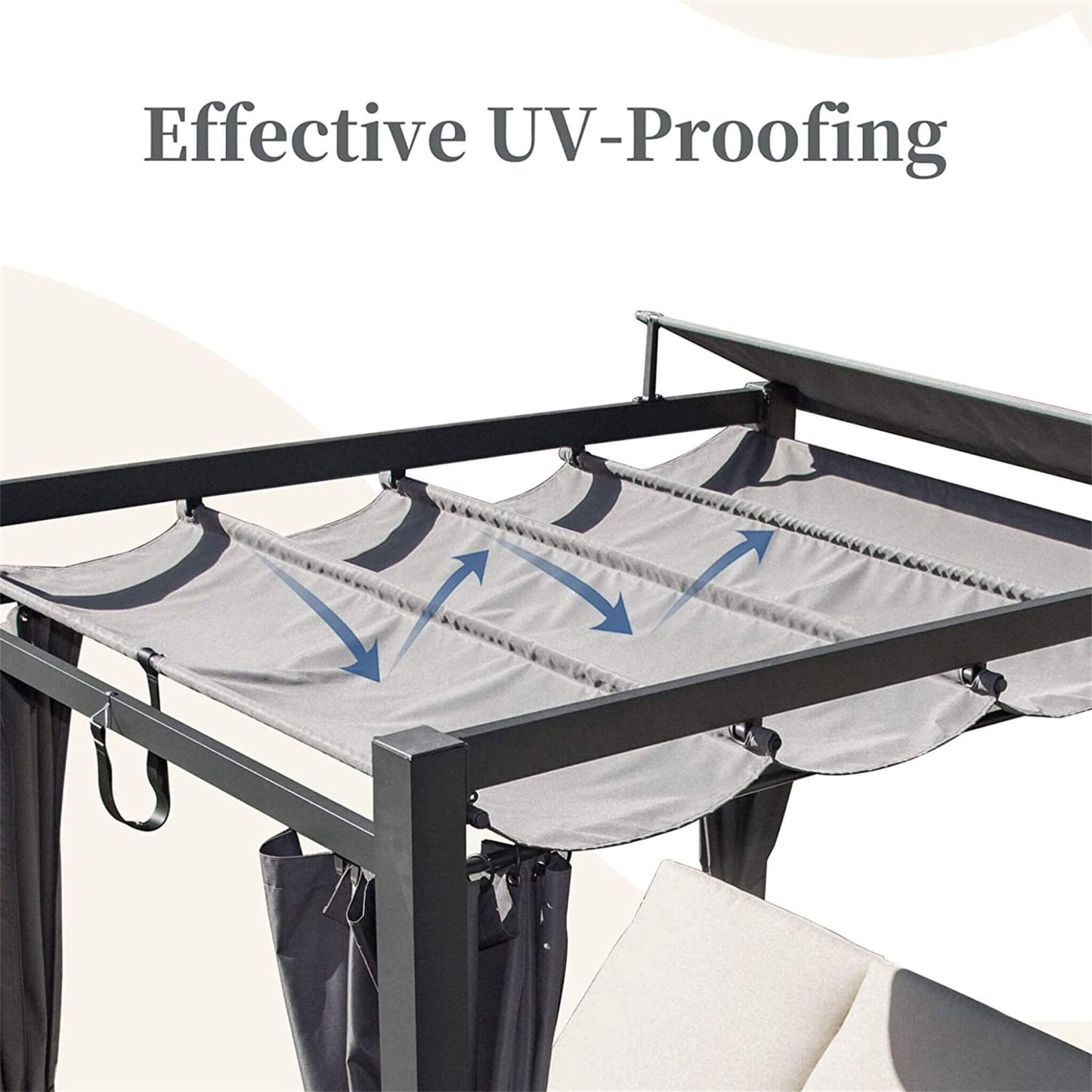 Alora Premium Aluminum Outdoor Patio Daybed with Retractable Canopy & Double Chaise Lounge