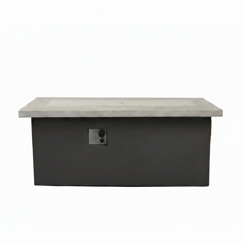Outdoor 60-Inch Rectangular Dark Grey Concrete Fire Pit Table