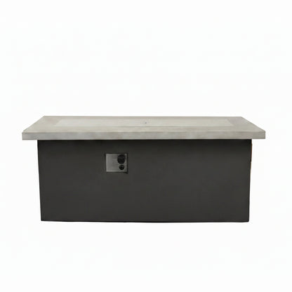Outdoor 60-Inch Rectangular Dark Grey Concrete Fire Pit Table