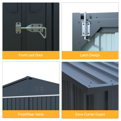 20' x 13' Outdoor Storage Shed with Double Doors and Skylight - Metal