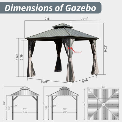 8' X 8' Hardtop Gazebo