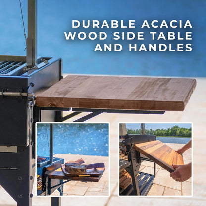 4' x 2' Heavy-Duty Argentine Santa Maria Heritage Wood Fire And Charcoal BBQ Grill