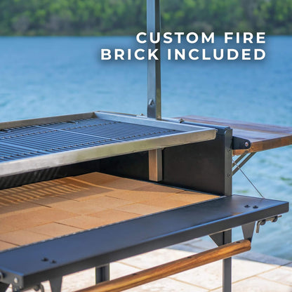 4' x 2' Heavy-Duty Argentine Santa Maria Heritage Wood Fire And Charcoal BBQ Grill