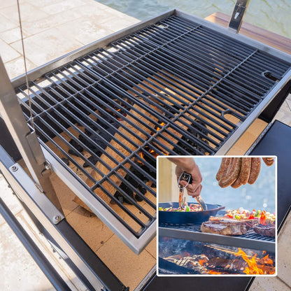 4' x 2' Heavy-Duty Argentine Santa Maria Heritage Wood Fire And Charcoal BBQ Grill