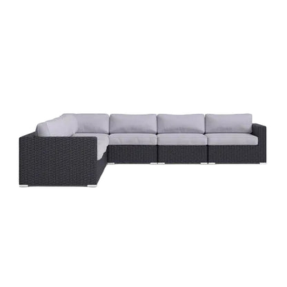 Fully Assembled 122'' Wide Outdoor Wicker Patio Sectional with Cushions