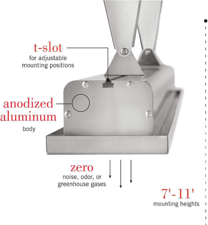 SL-2424 SS Slimline Series Single Element Electric Patio Heater 42.5" Long, 2400 Watts, 240 Volts, Silver Finish