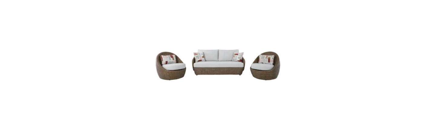 Double Point - Loveseat, Swivel Chairs Set (Set of 3) - Beige