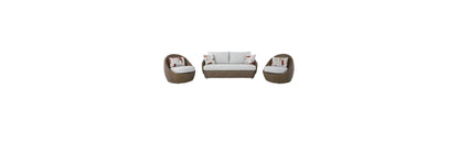 Double Point - Loveseat, Swivel Chairs Set (Set of 3) - Beige