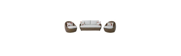 Double Point - Loveseat, Swivel Chairs Set (Set of 3) - Beige