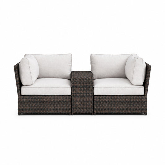 Weather‑Resistant HDPE Wicker Patio Loveseat