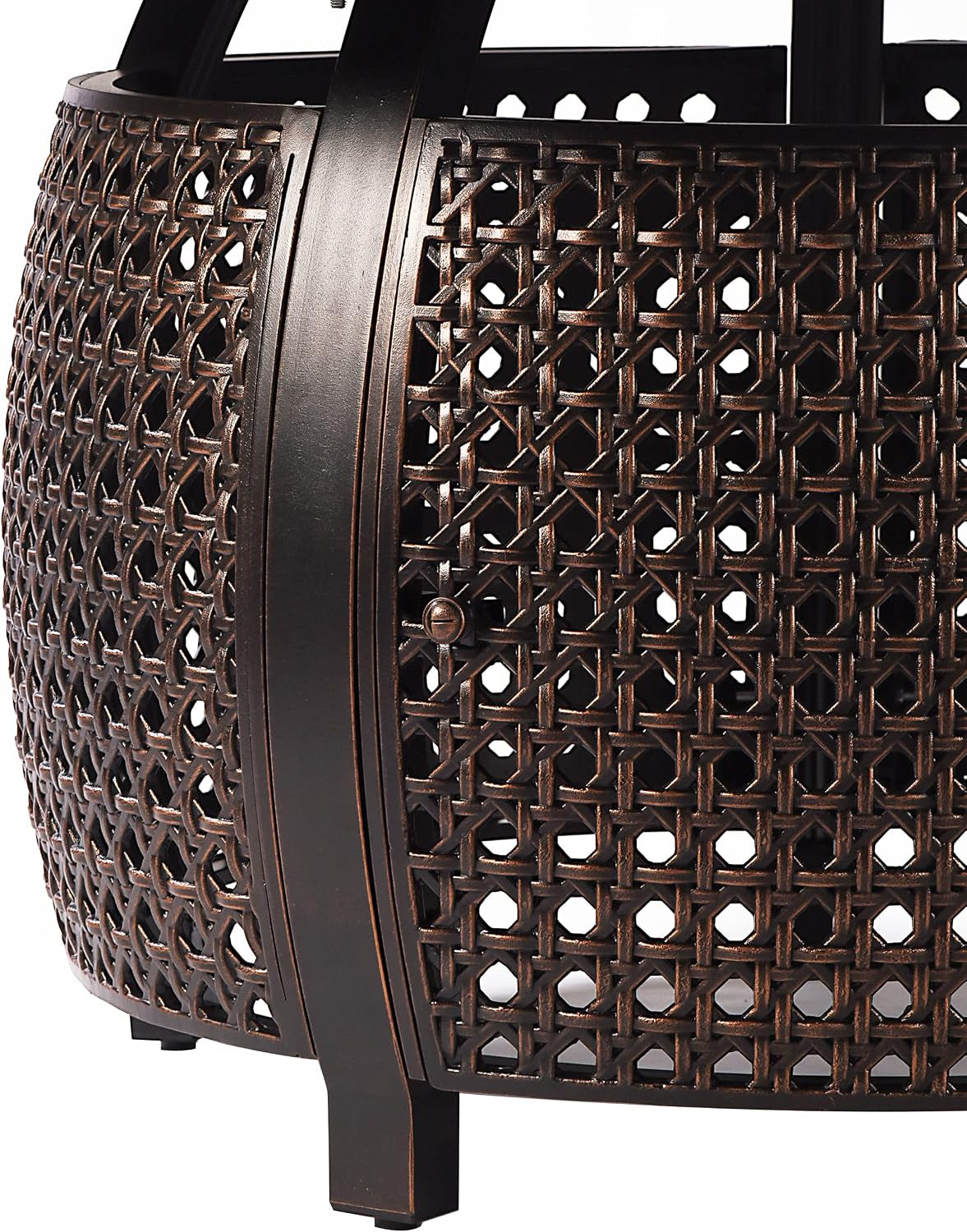 round 44 In. X 44 In. Aluminum Propane Fire Pit Table with Glass Beads, Two Covers, Lid, 57,000 Btus in Copper Finish