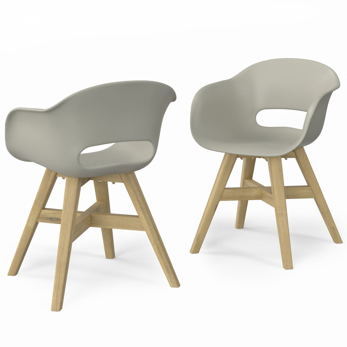 Acacia Wood Outdoor Dining Chairs with Hand‑Wrapped Rope Seat – Set of 2