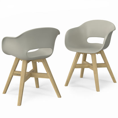 Acacia Wood Outdoor Dining Chairs with Hand‑Wrapped Rope Seat – Set of 2