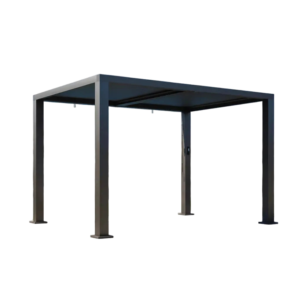 09X12FT Alora Premium Outdoor Electric Motorized Louvered Pergola With Built-In LED Lights & Fan (SAK53841)