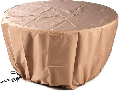 round 44 In. X 44 In. Aluminum Propane Fire Pit Table with Glass Beads, Two Covers, Lid, 57,000 Btus in Copper Finish