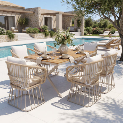 Luxury 7-Piece Teak Outdoor Dining Set