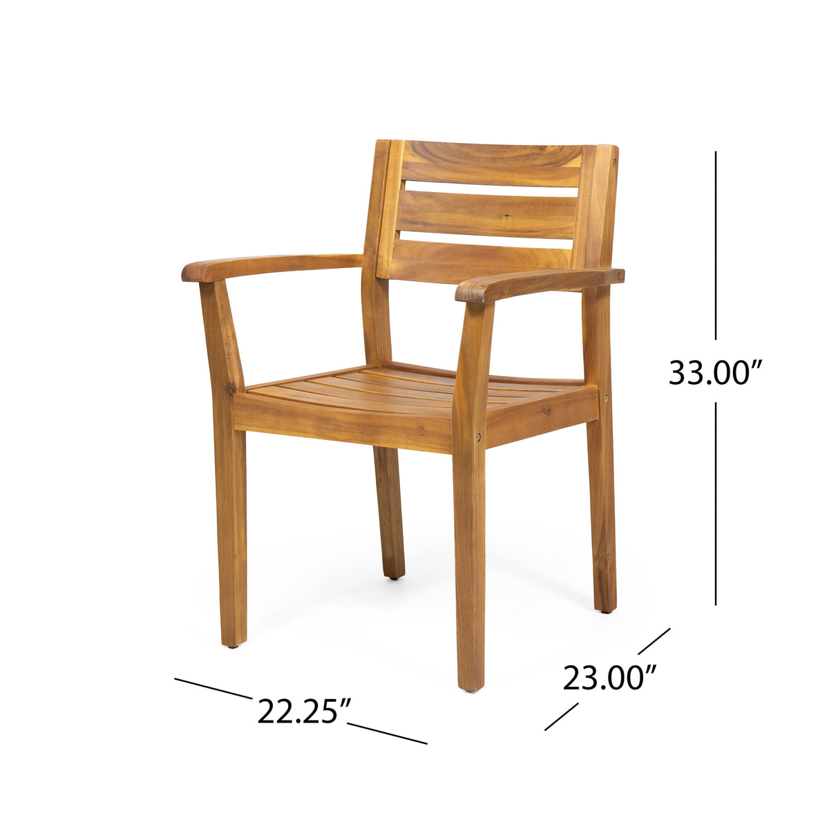 9‑Piece Acacia Wood Outdoor Dining Set with Slatted Table & Armchairs