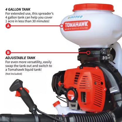 4 Gal. Backpack Motorized Spreader for Granular Fertilizer, Seed, Feed, Salt Ice