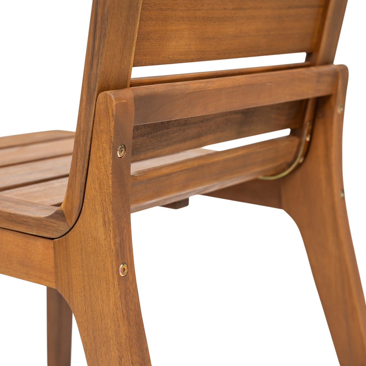 Outdoor Acacia Wood Dining Set with 71" Teak‑Finish Table & Slatted Back Chairs – 7‑Piece