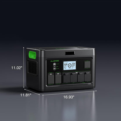 2400W Portable Power Station with 200W Solar Panel (Ship Separately)