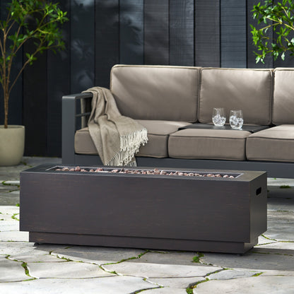 48" Contemporary Rectangular Propane Fire Pit – 50,000 BTU