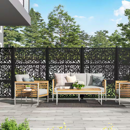 2 Ft. X 4 Ft. Black Freesia Polypropylene Decorative Screen Panel
