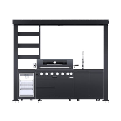 Castelle Flame Blaze 108-Inch 6-Burner 85K BTU Stainless Steel Outdoor Kitchen Grill Island