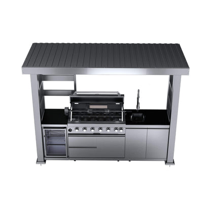 Castelle Flame Blaze 108-Inch 6-Burner 85K BTU Stainless Steel Outdoor Kitchen Grill Island