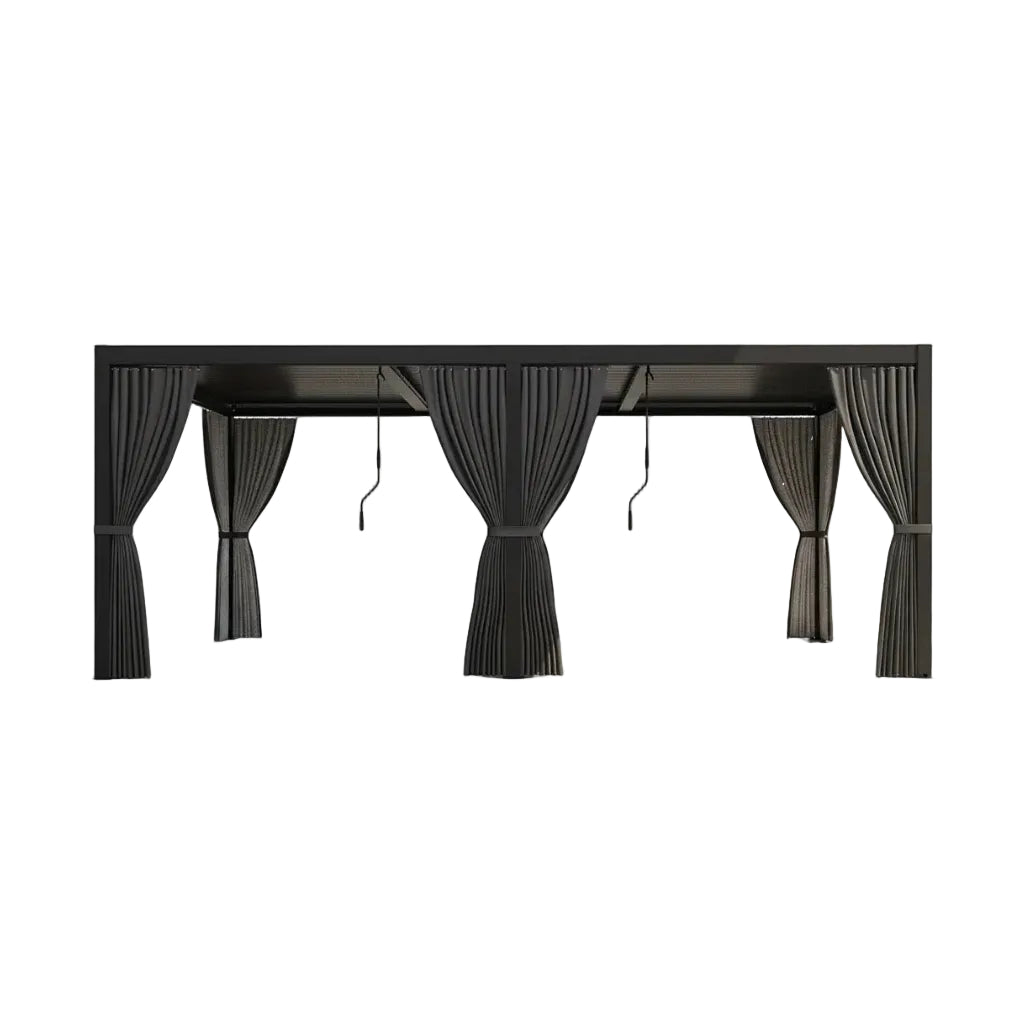 10X20 FT Alora Premium Louvered Pergola With Curtains And Netting