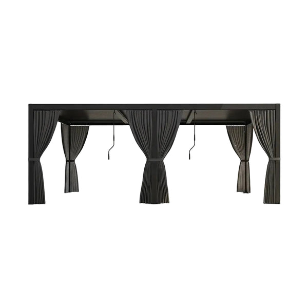 10X20 FT Alora Premium Louvered Pergola With Curtains And Netting